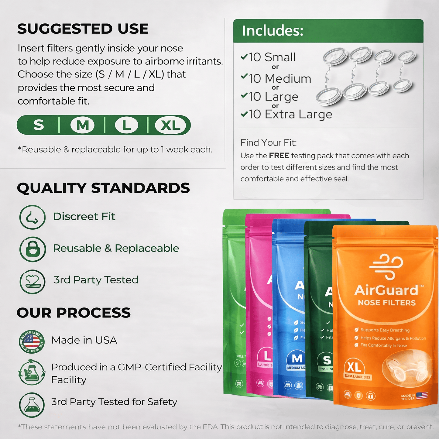 AirGuard™ - Nose Filters - AirGuard